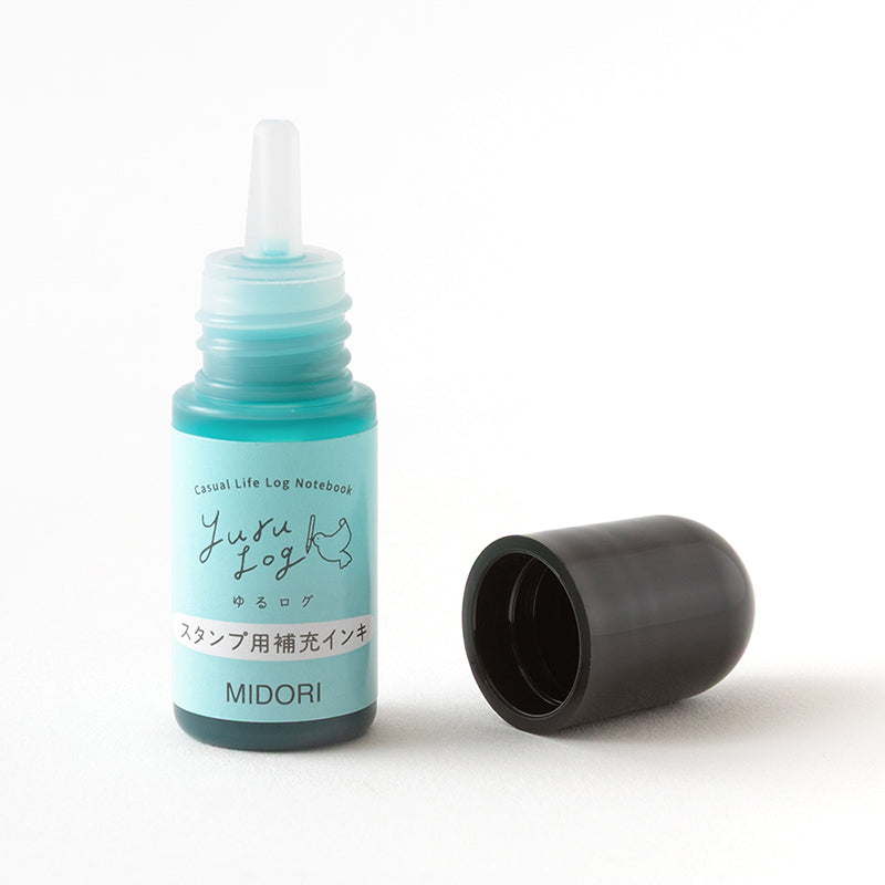 Midori Yuru Log Pre-Inked Paintable Stamp Refill Ink - Blue