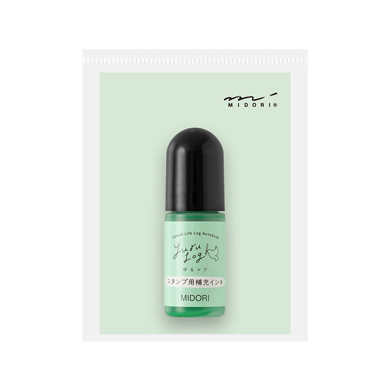 Midori Yuru Log Pre-Inked Paintable Stamp Refill Ink - Green
