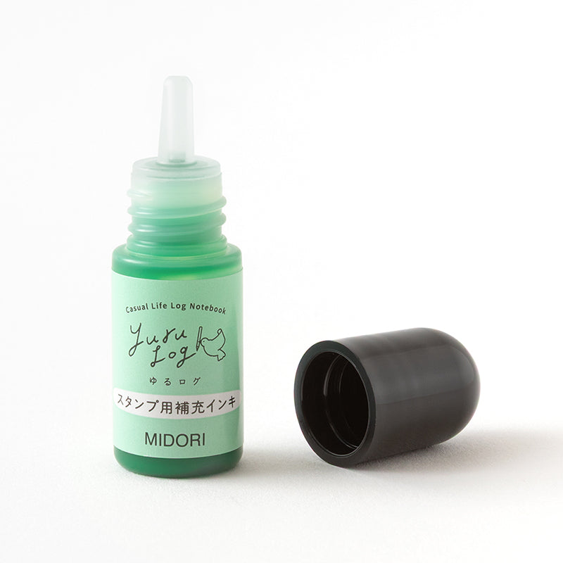 Midori Yuru Log Pre-Inked Paintable Stamp Refill Ink - Green