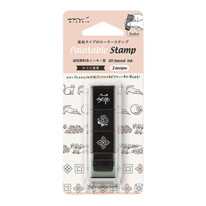 Midori Paintable Stamp Roller - Cat & Landscape