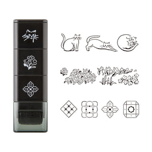 Midori Paintable Stamp Roller - Cat & Landscape