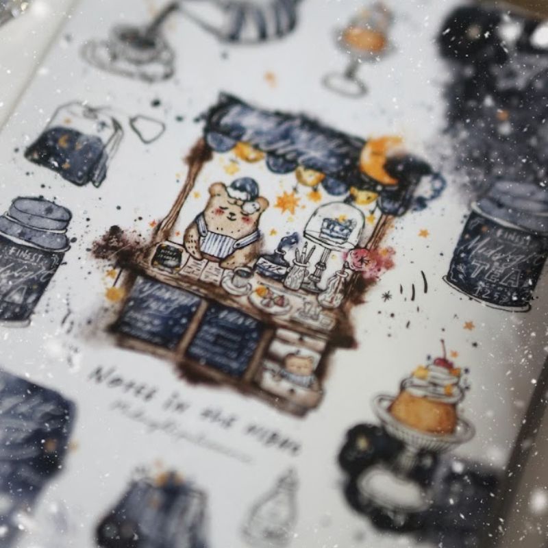 PRE ORDER: BMP Notes in the Night - Washi (sticker)