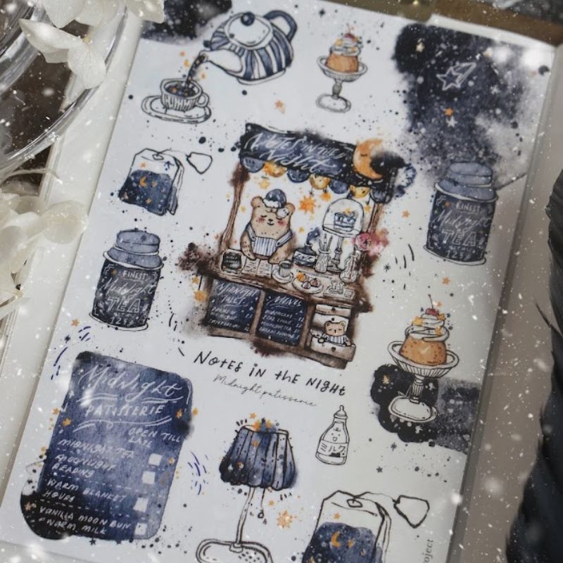 PRE ORDER: BMP Notes in the Night - Washi (sticker)