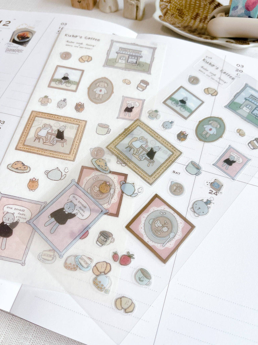 Kuboandlucy x Dana Ate Oatmeal P.E.T Clear Matte Sticker Sheet - Kubo Cafe
