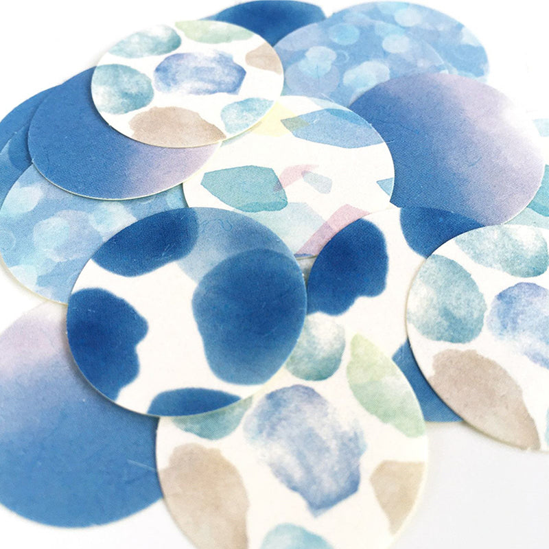 Furukawa Paper Co. Washi flake Seal Sticker Flakes Blue Iroirodo