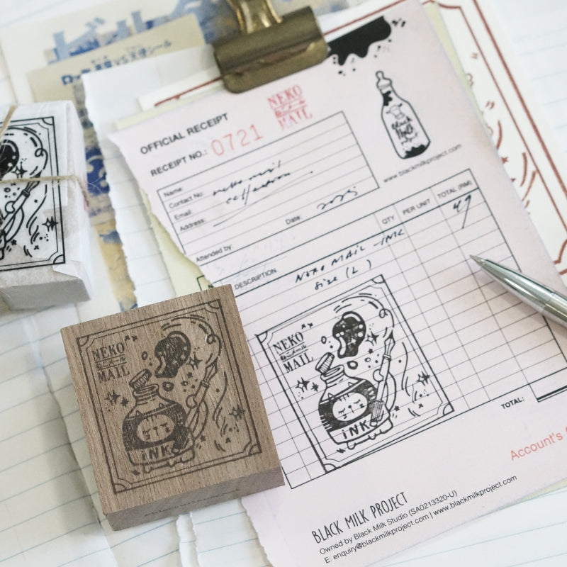 Black Milk Project Rubber Stamp - Neko Mail (L) - Ink