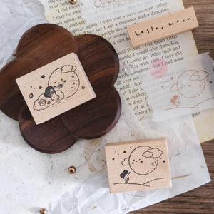 EileenTai.85 Rubber Stamp - Hello Moon Tea Time