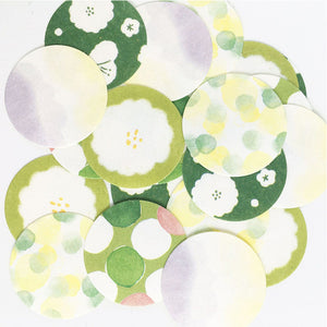 Furukawa Paper Co. Washi flake Seal Sticker Flakes Yellow Green Iroirod
