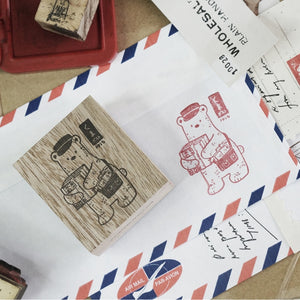 Black Milk Project Rubber Stamp - Kuma Post Bear - Parcel 4cm x 4.5cm