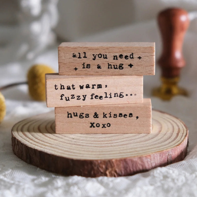 EileenTai.85 Rubber Stamp - Typewriter Phrases {Warmth} - Hugs & Kisses, XOXO