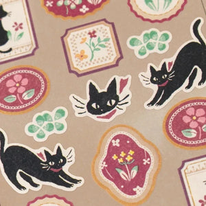 Wanowa Japanese Style Stickers - Black Cat