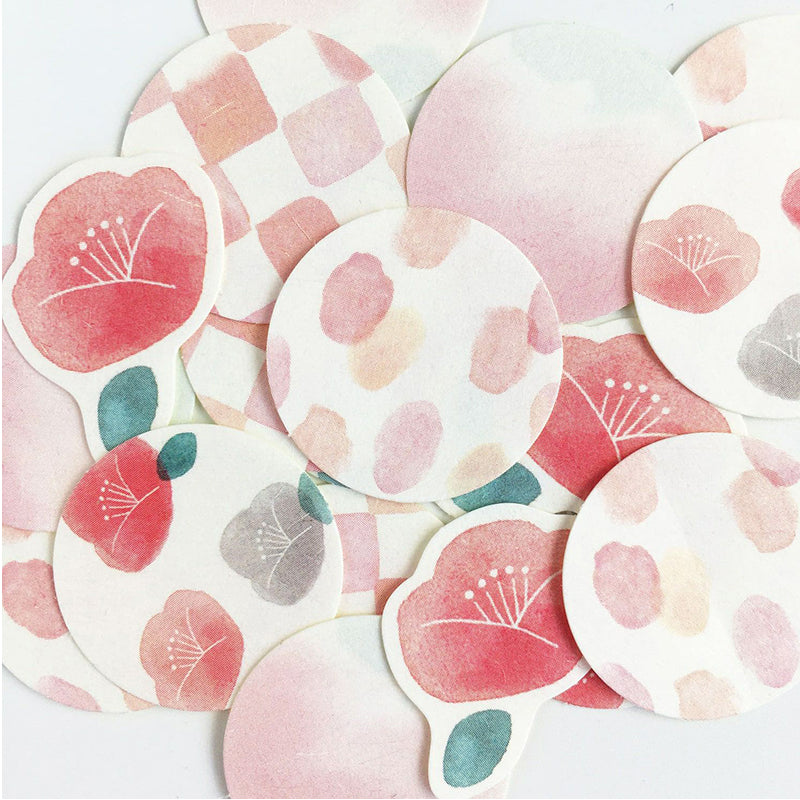 Furukawa Paper Co. Washi flake Seal Sticker Flakes Pink Iroirodo
