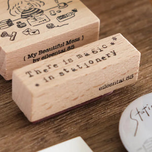 EileenTai.85 Rubber Stamp - Typewriter Phrases - There Is Magic In Stationery