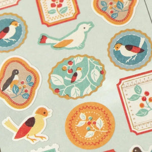 Wanowa Japanese Style Stickers - Small Bird And Fruit