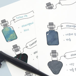 Wearingeul A5 Ink Color Swatch Paper - Alice's Potion