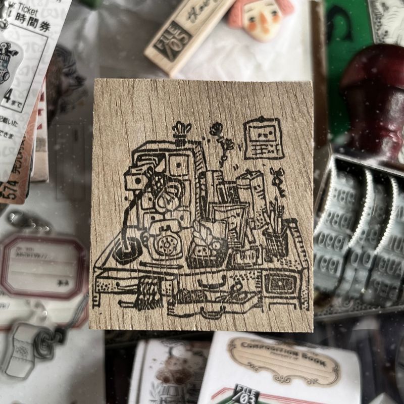 PRE ORDER: Black Milk Project Archive Rubber Stamp L - BMP337 Desk Inventory