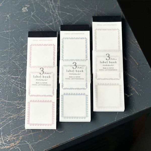 OEDA Letterpress Mini 3 Pattern Label Book - LB034 Dark Blue - Paper ...