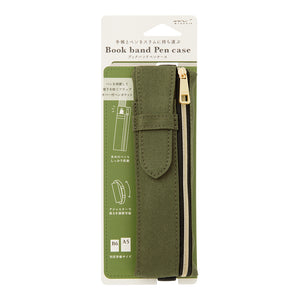 Midori Book Band Pen Case (B6-A5) - Khaki