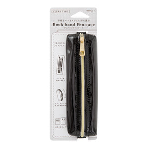 Midori Book Band Pen Case (B6-A5) - Clear Black