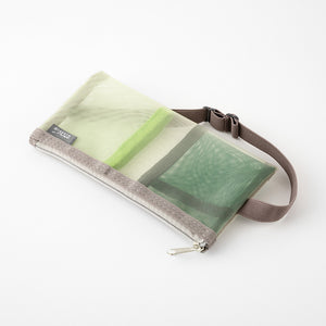 Midori Book Band Mesh Pen Case - Green