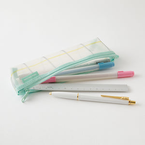 Midori Mesh Pen Case - Check Green (Ltd. Ed.)