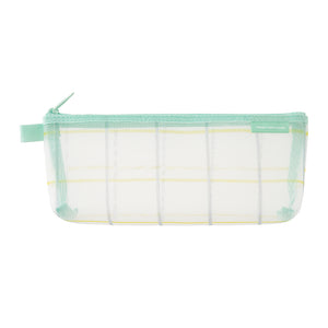 Midori Mesh Pen Case with Gusset - Check Green (Ltd. Ed.)