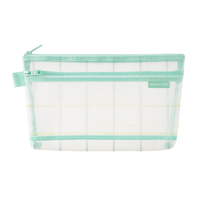 Midori Mesh Pen Pouch - Check Green (Ltd. Ed.)