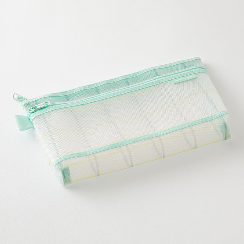 Midori Mesh Pen Pouch - Check Green (Ltd. Ed.)