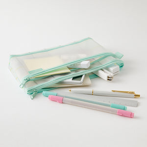 Midori Mesh Pen Pouch - Check Green (Ltd. Ed.)