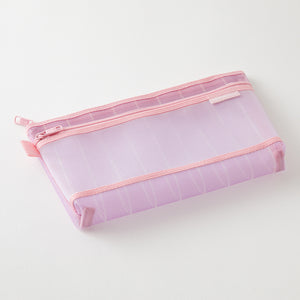 Midori Mesh Pen Pouch - Stripe Pink (Ltd. Ed.)