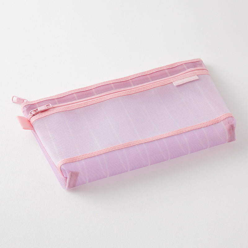 Midori Mesh Pen Pouch - Stripe Pink (Ltd. Ed.)