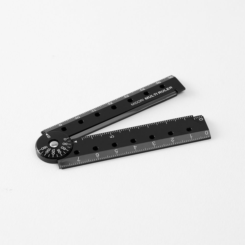 Midori Multi Ruler - 16cm Black - Paper Plus Cloth