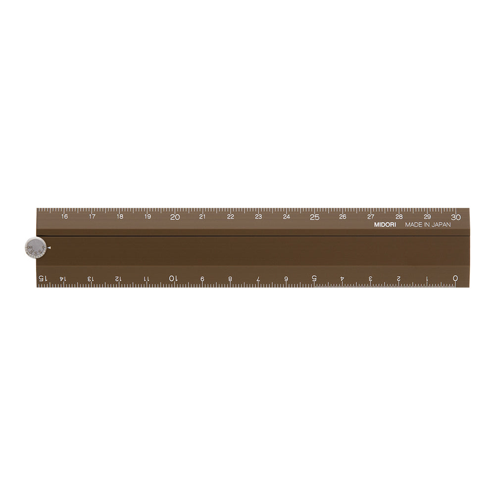 Mecury Ruler Midori Aluminum Multiple Ruler - Brown - Paper Plus Cloth