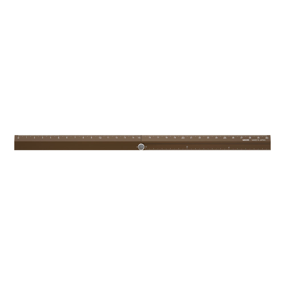 Long Brown Ruler Midori Aluminum Multiple Ruler - Brown - Paper Plus Cloth