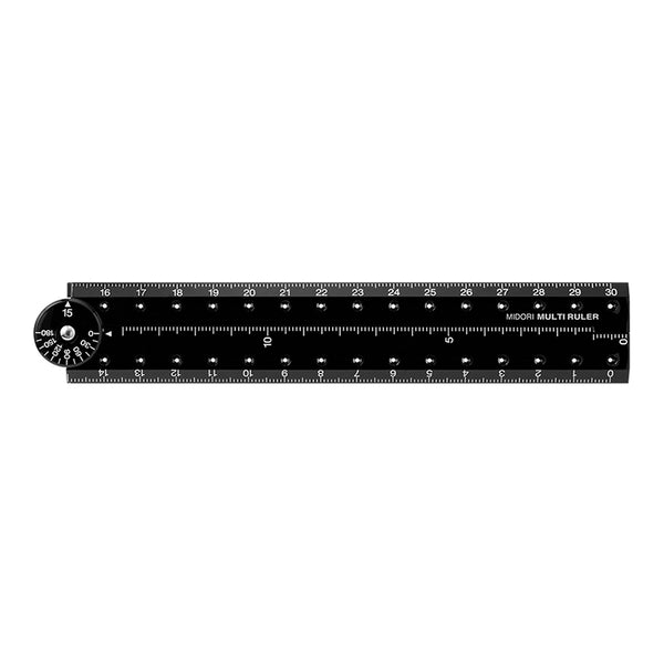Midori Multi Ruler - 30cm Black - Paper Plus Cloth