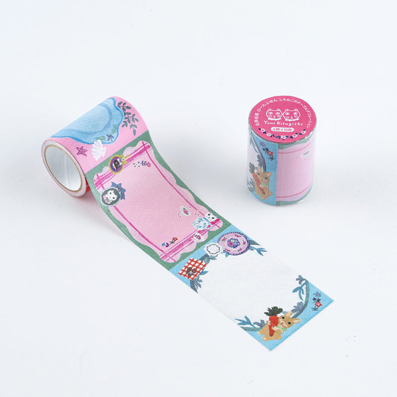 2026 Hobonichi Accessories: Yumi Kitagishi - Sticky Note Roll - White Cat’s Table Decorations