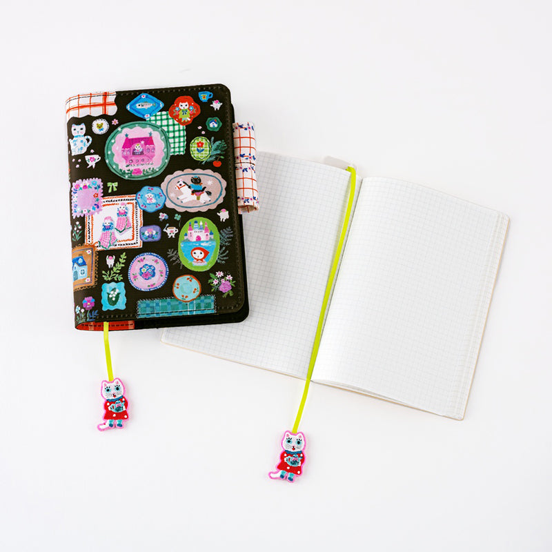 2026 Hobonichi Accessories: Yumi Kitagishi - Embroidered Bookmark - White Cat