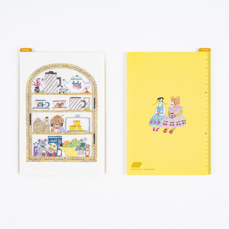 2026 Hobonichi Accessories: A6 Pencil Board - iyo okumi: Happy Tea Time - Teapot Shelf