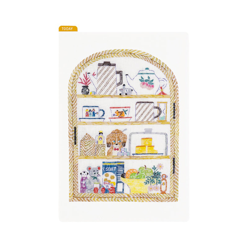 2026 Hobonichi Accessories: A6 Pencil Board - iyo okumi: Happy Tea Time - Teapot Shelf