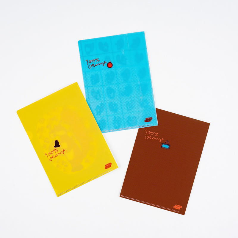2026 Hobonichi Accessories: A6 Folder Set of 3 - 100%ORANGE: Squirrel’s Moving Day
