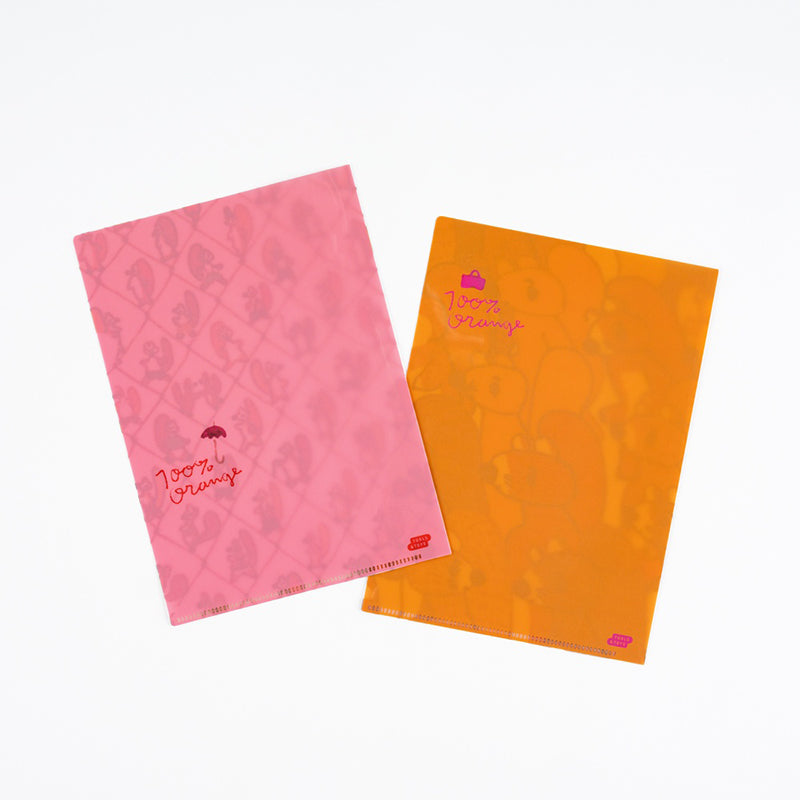 2026 Hobonichi Accessories: A5 Folder Set of 2 - 100%ORANGE: Squirrel Squadron