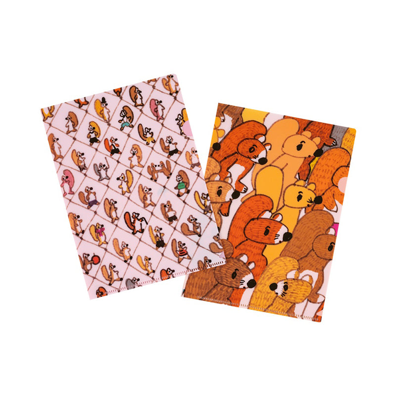 2026 Hobonichi Accessories: A5 Folder Set of 2 - 100%ORANGE: Squirrel Squadron