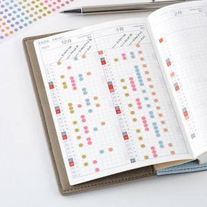 2026 Hobonichi Accessories: TSUKI no IRO - Transparent Dot Stickers (3.5mm)