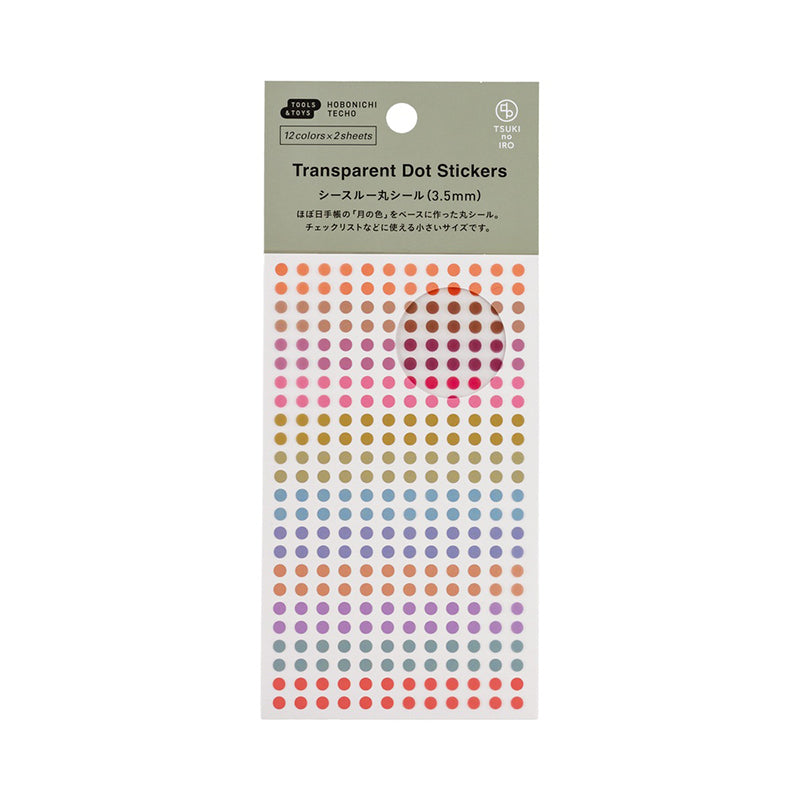 2026 Hobonichi Accessories: TSUKI no IRO - Transparent Dot Stickers (3.5mm)