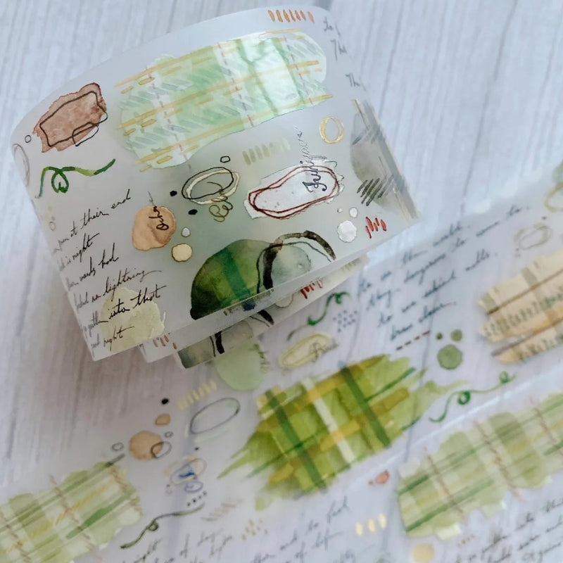Shiwu Studio × Siyun 5cm Matte PET Tape - Wood Tone - Olive