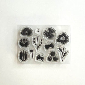 Mizushima Pocket Clear Stamp Set - Flower and Butterfly STJ-P-HC
