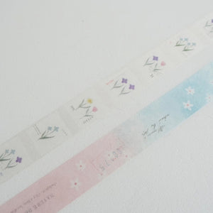 Yohaku Washi Tape - Y-166 A Row of Flowers