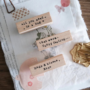 EileenTai.85 Rubber Stamp - Typewriter Phrases {Warmth} - Hugs & Kisses, XOXO