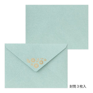 Midori Letter Set 515 Foil-stamped Envelopes Marguerite Daisy