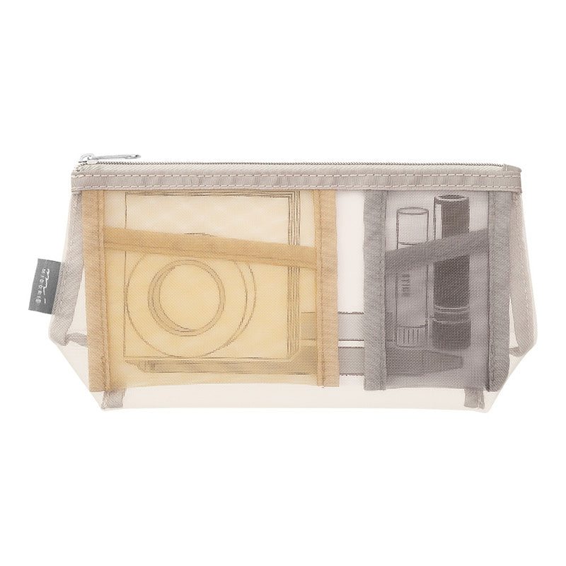 Midori Pen & Tool Pouch Mesh with Gusset - Beige